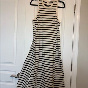 Alexander Wang Cream and Navy Striped Midi Dress